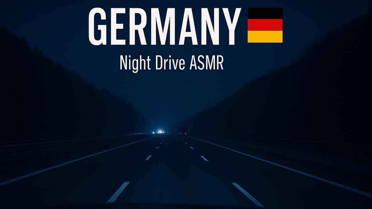 Germany • Night Drive ASMR • Front View • 4K POV • Engine Sound Only | No Music