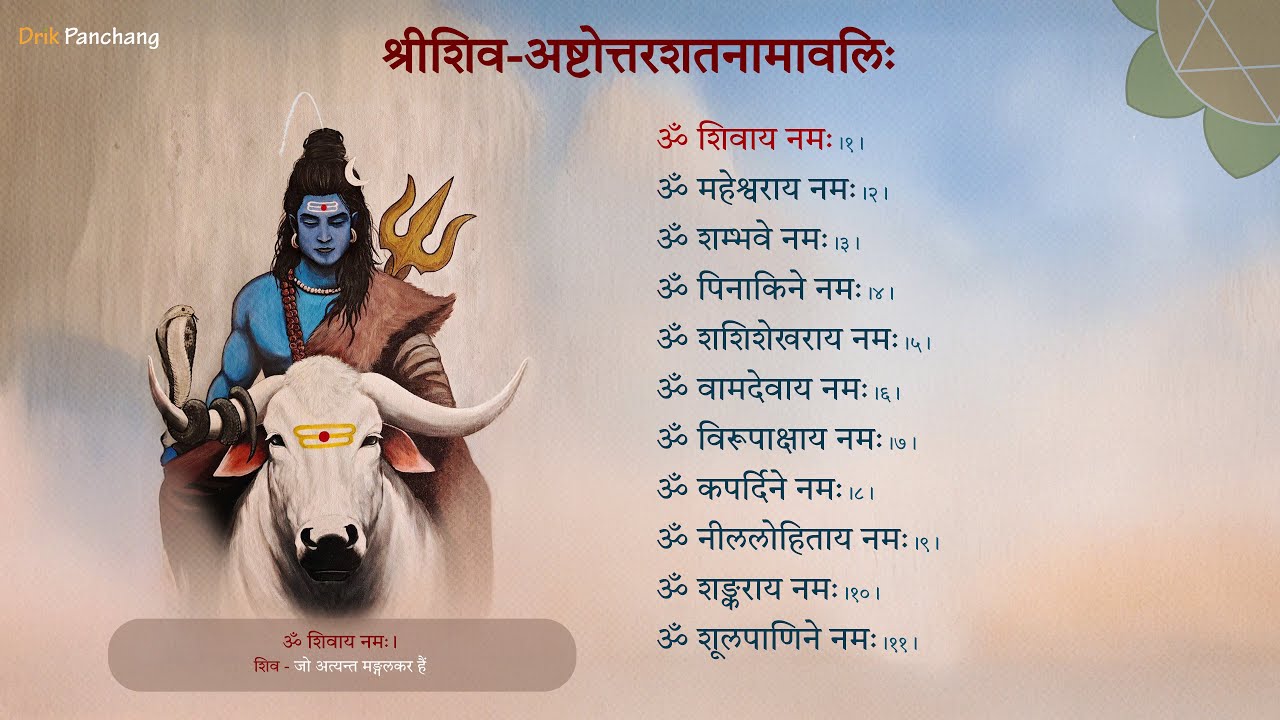 Shri Shiva Ashtottara Shatanamavali (108 Names)