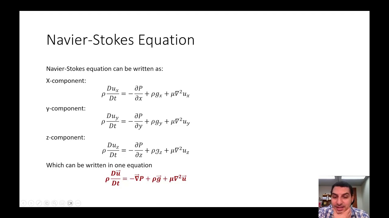 Fluid Mechanics in Arabic | 78 | Conservation of energy equation - Navier Stokes equation