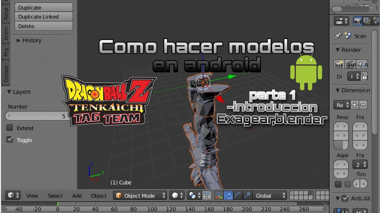 Como hacer Modelos desde Tu android DBZ TTT Parte 1-Introduccion,Exagear,blender #dbzttt