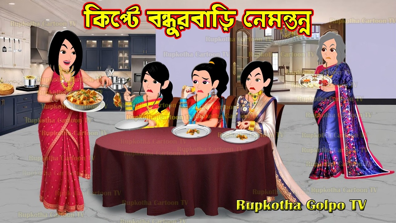 কিপ্টে বন্ধুরবাড়ি নেমন্তন্ন Kipte Bondhurbari Nemontonno | Bangla Cartoon | Rupkotha Golpo TV