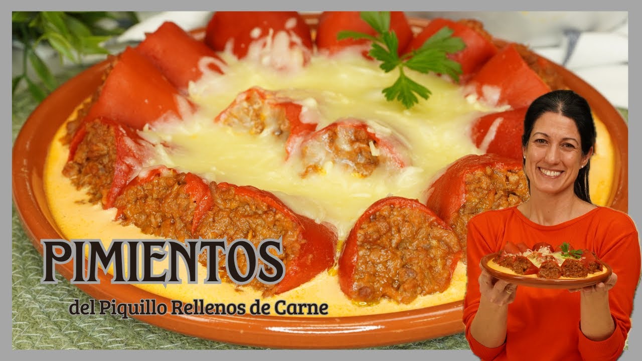 PIMIENTOS DEL PIQUILLO RELLENOS DE CARNE. Receta Tradicional Española ¡La Mejor!