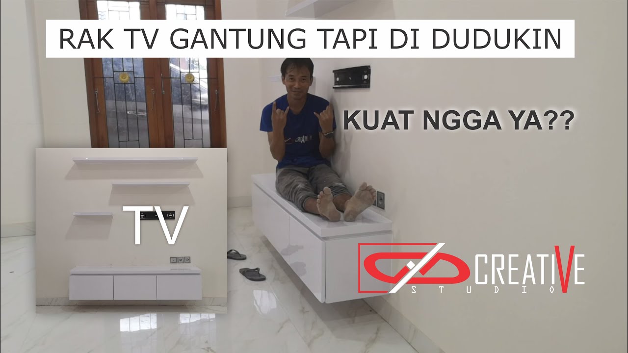 Rak TV Gantung Minimalis/Backdrop TV