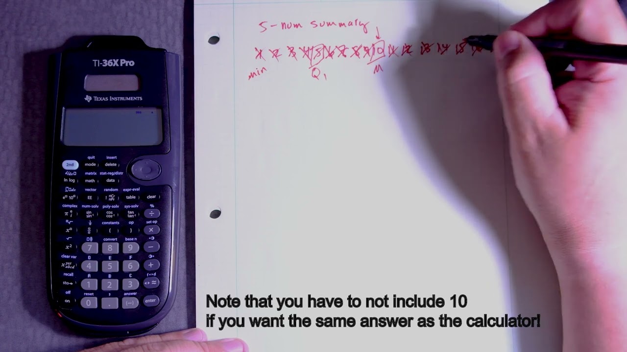 TI-36X Pro Calculate the 5 Number Summary