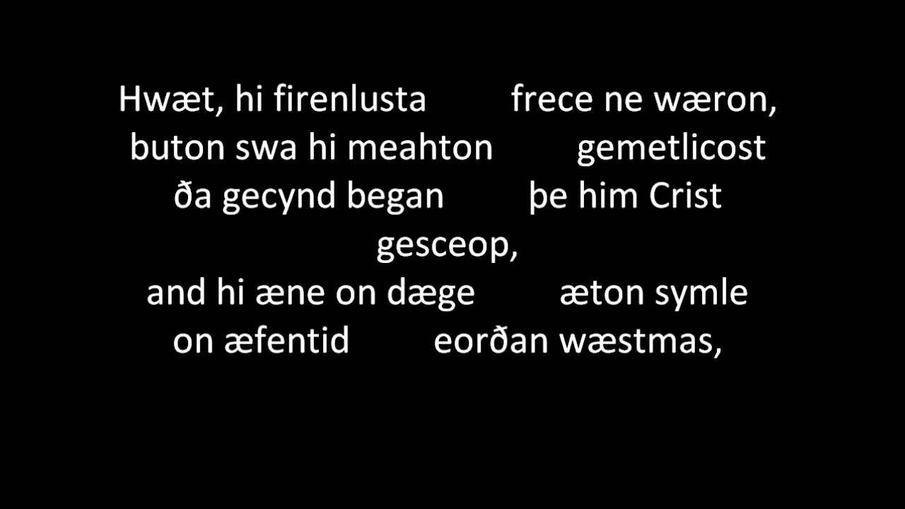 The Meters of Boethius Meter 8 (in old English) Anglo-Saxon