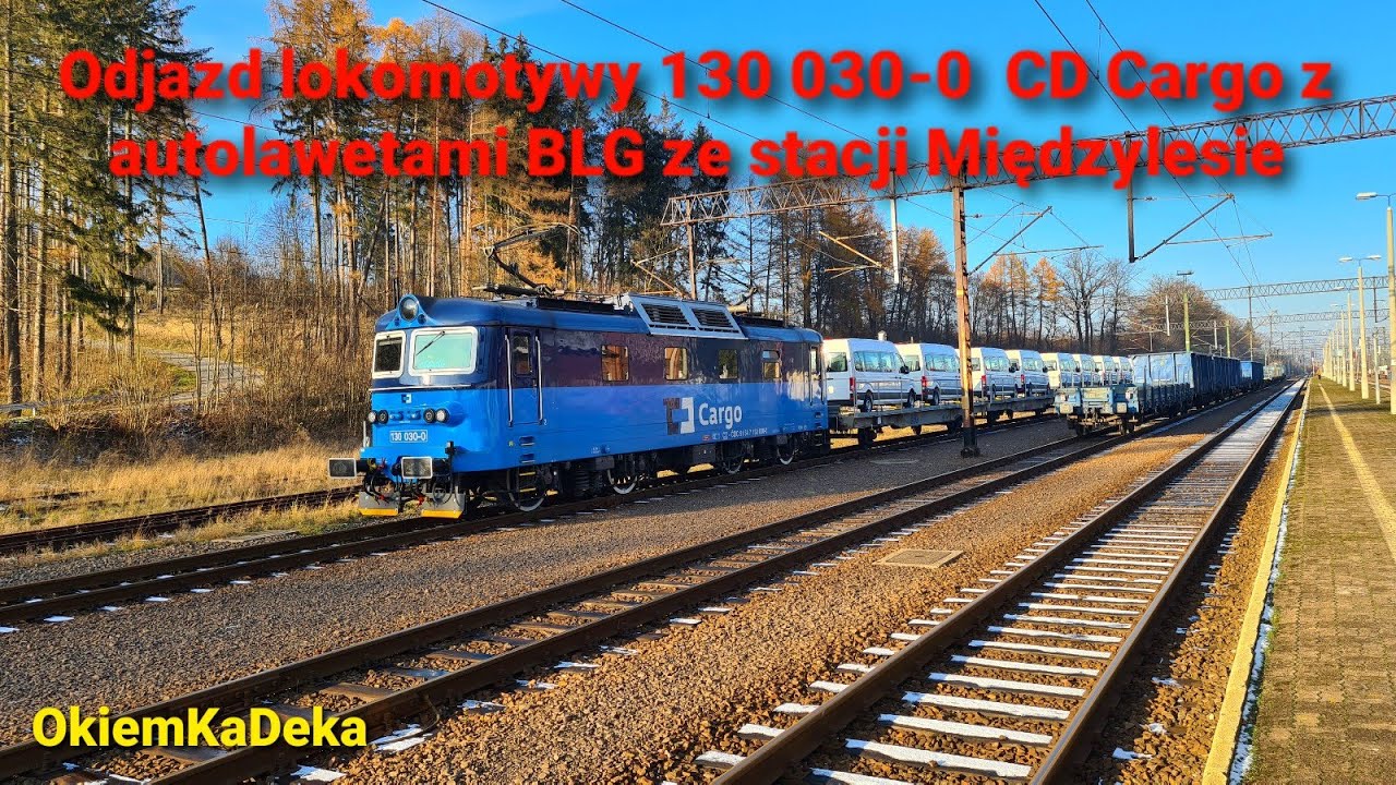 Odjazd lokomotywy 130 030-0 CD Cargo z autolawetami BLG ze stacji Międzylesie do Czech