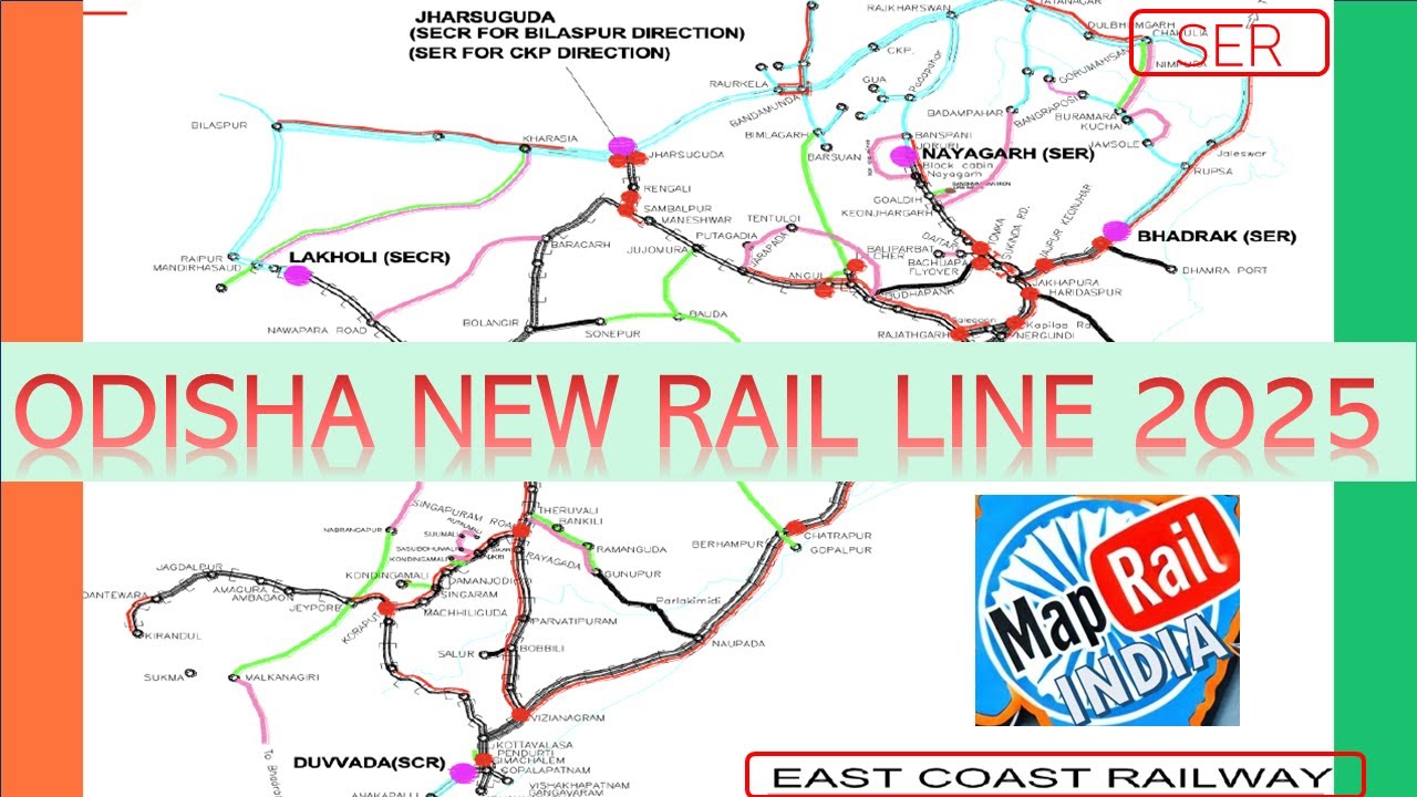 ODISHA NEW RAIL LINE LATEST update 2025 ECoR SER Mayurbhanj Jharkhand Talcher Bolangir Puri Bargarh