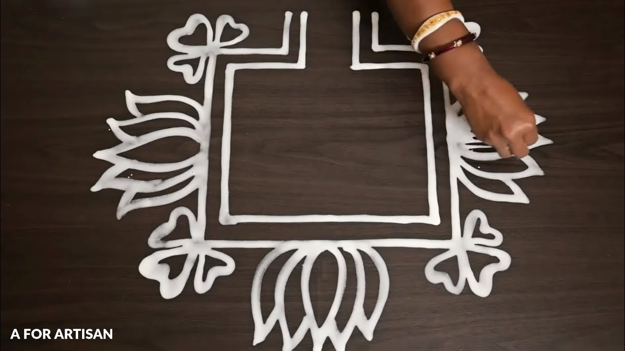 3 типа простых и простых дизайнов Kothi Chita / Привлекательный дизайн Alpona для НАЧИНАЮЩИХ / Ea...