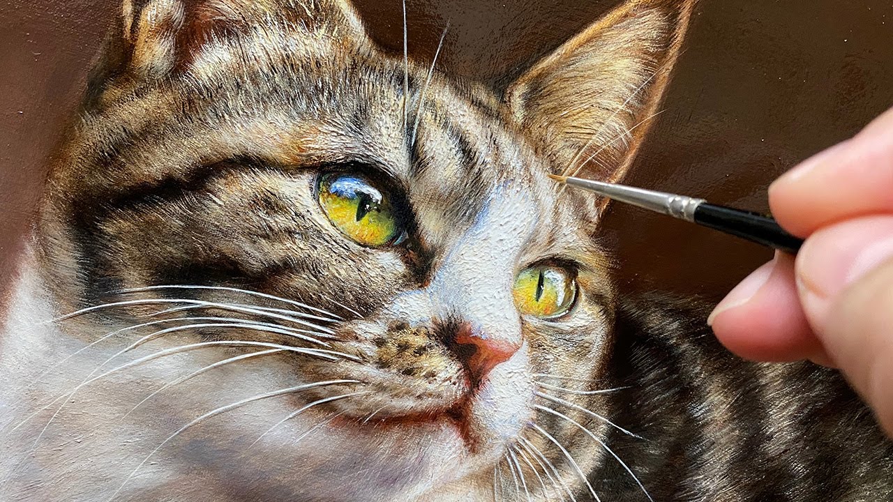 Painting a Cat in Oil | Time-lapse [Luca] | Cat Living in Fukashima / 【油絵】深島で出会った猫を描く タイムラプス