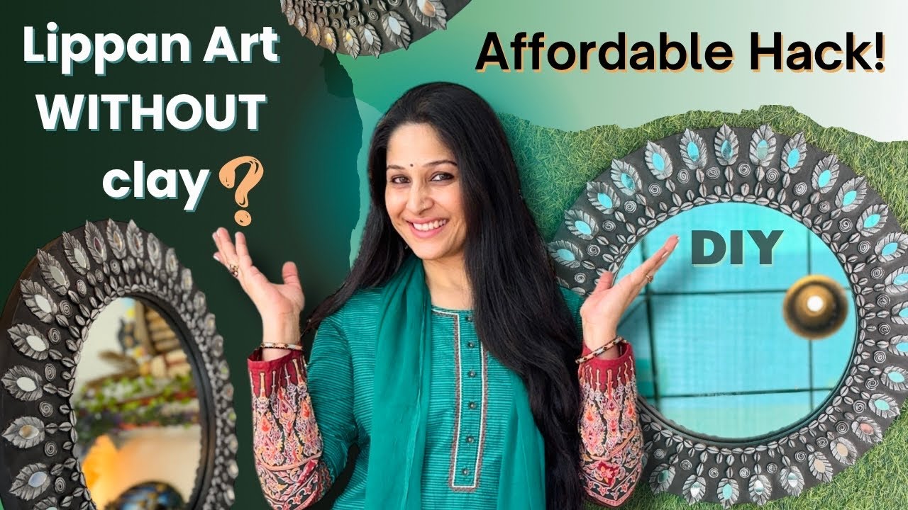 Lippan Art Without Clay! | Affordable Hack! | DIY Wall Mirror Decor