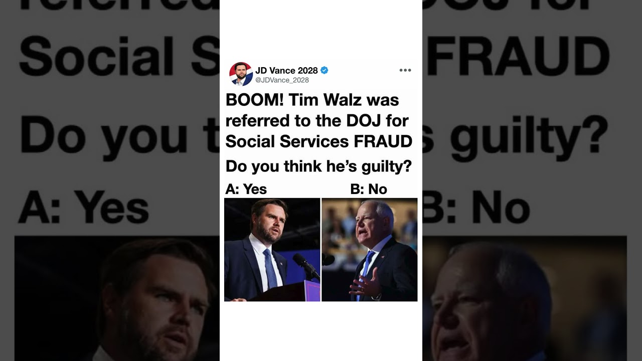 🚨 Tim Walz DOJ Referral Claim Sparks Massive Political Debate | Social Services Fraud Allegation