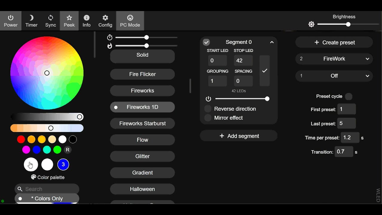 WLED Creating presets and timers