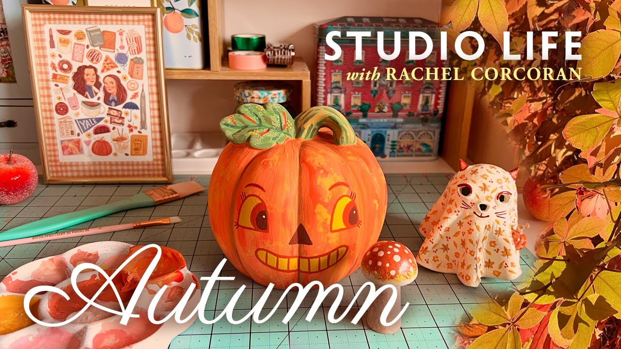 Autumn Studio Day In My Life ✿ Decorate My Room for Halloween, Cozy Craft Day ✿ Painting a Pumpkin