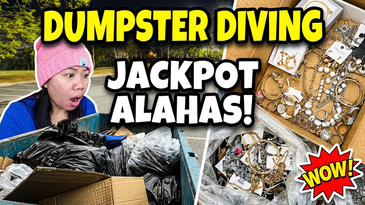 DUMPSTER DIVING | GOLD NA ALAHAS ANG NAKUHA KO SA BASURAHAN! #dumpsterdivingaustralia #kurdapyafinds