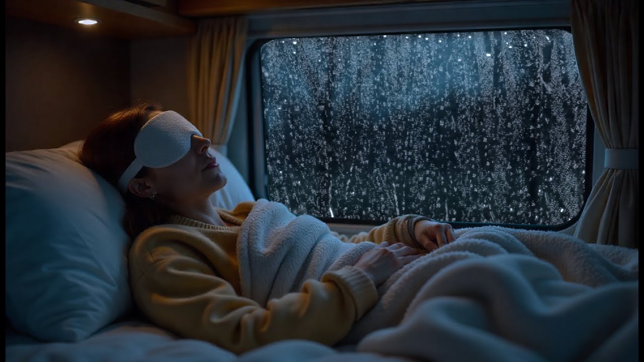 Intense Rainstorm on Car Roof | Cozy Thunder Ambience for Deep Sleep
