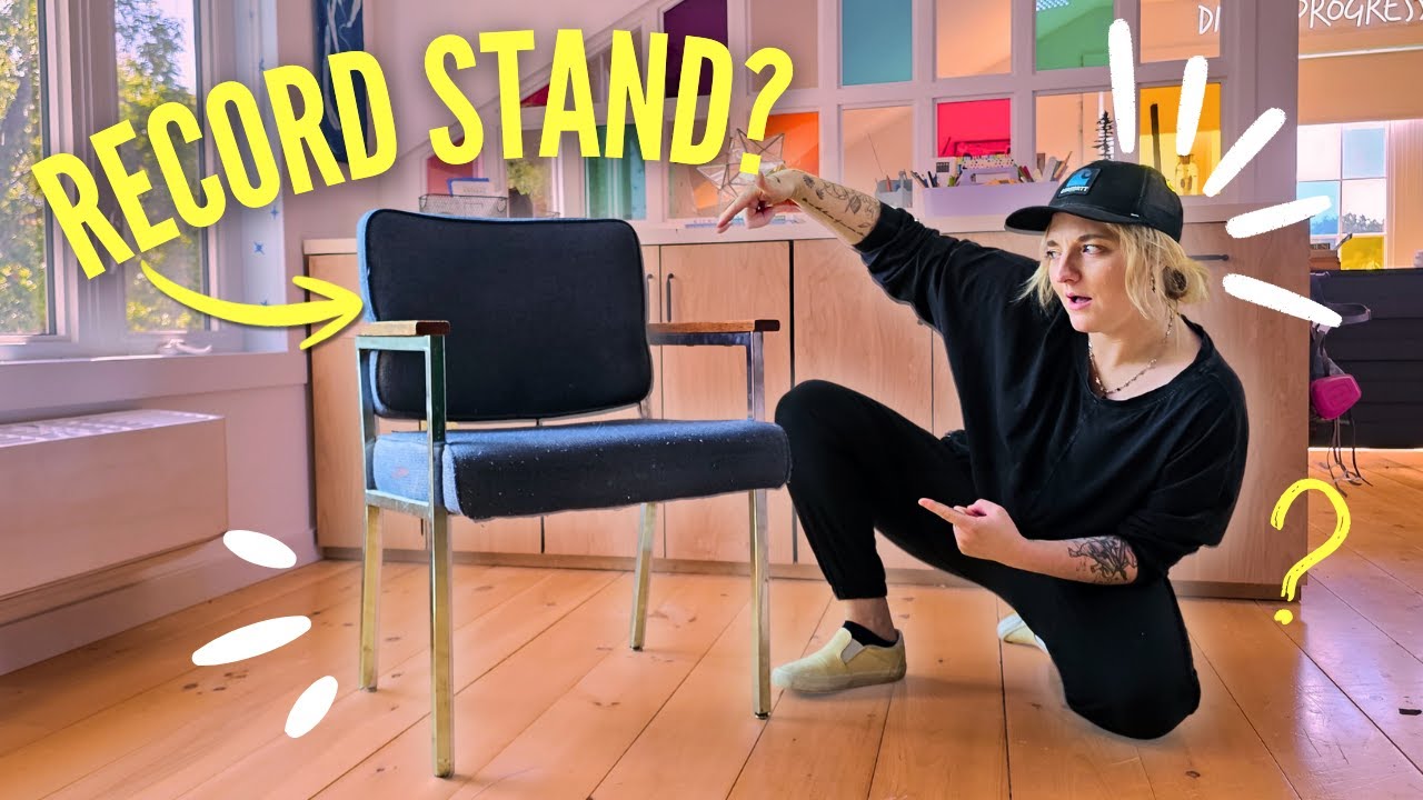 i turn a $10 chair into a record player stand | diy furniture hack
