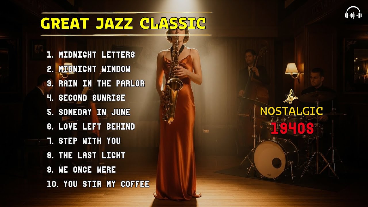 Old Vinyl Jazz Spinning Slowly in a Dim Lounge with Timeless Swing and Quiet Night Reflections