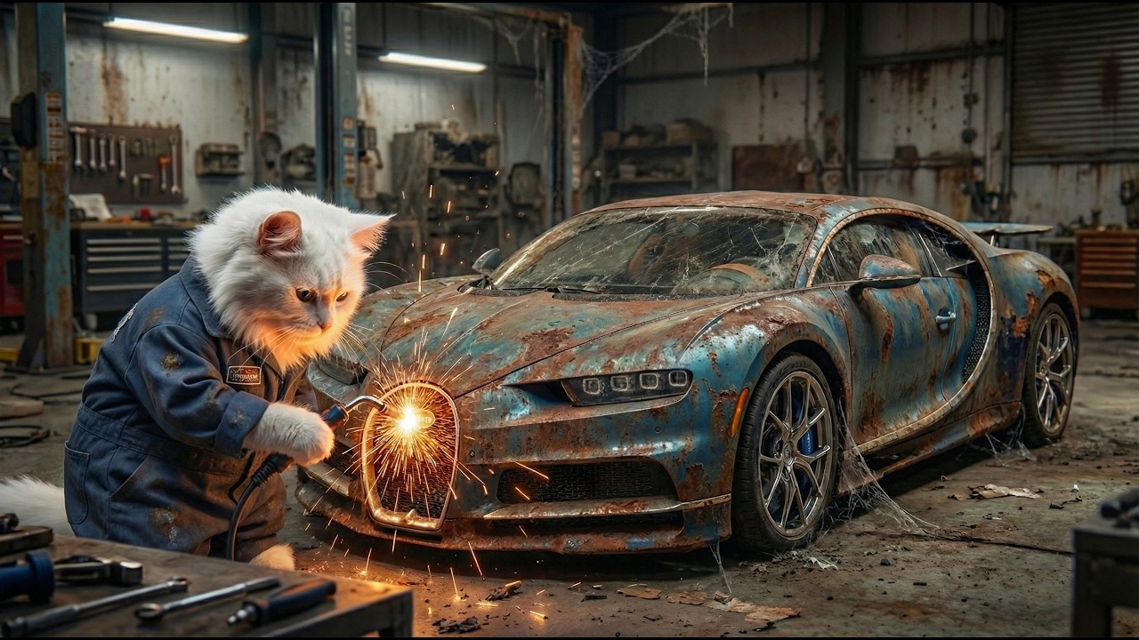 ASMR Hypercar Restoration – Big White Cat Restores Bugatti Veyron 16 4 Grand Sport Vitesse