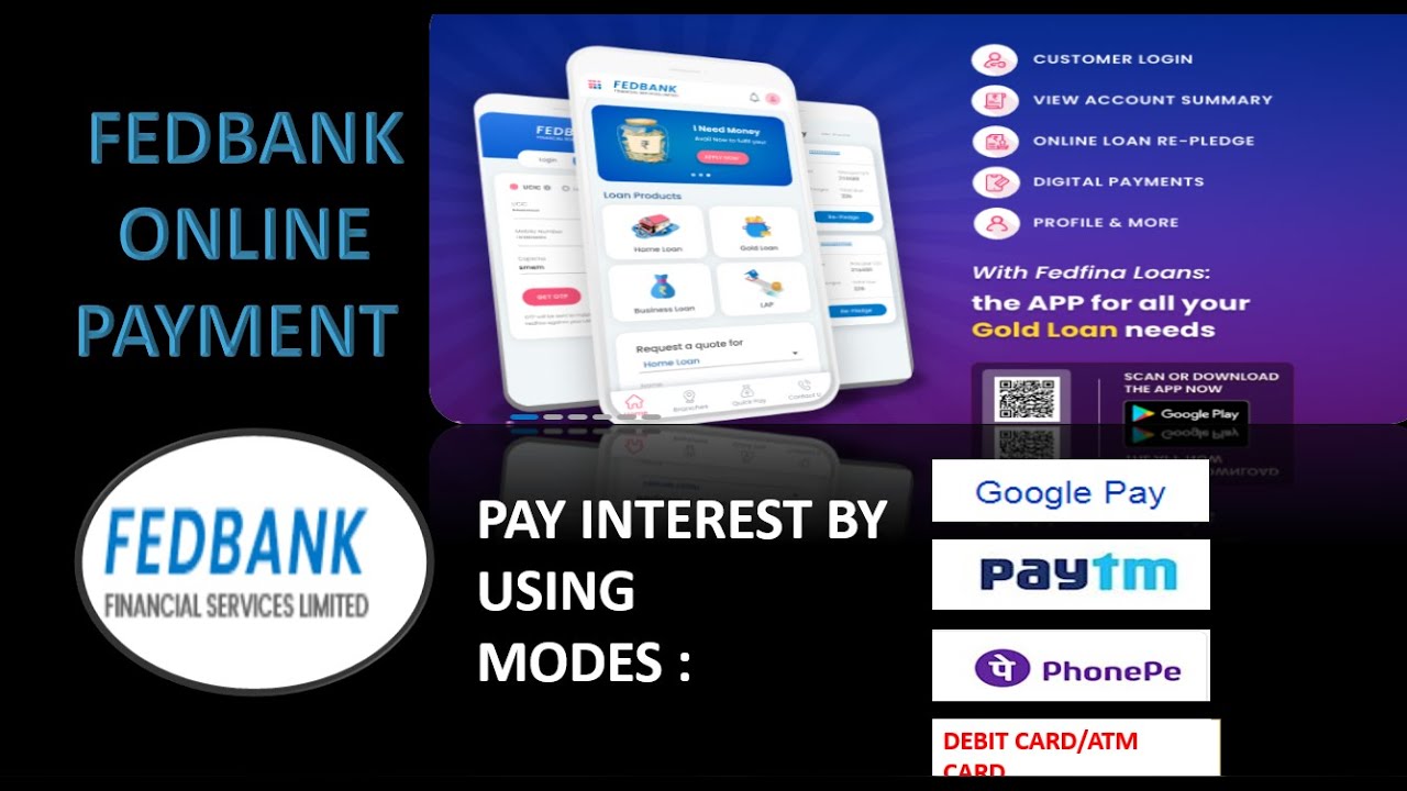 Gold loan | federal bank gold loan | fedbank gold online interest or part payment by using phone pay
