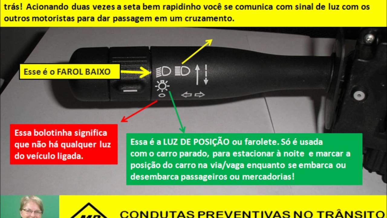 Não confunda farol baixo com luz de posição!