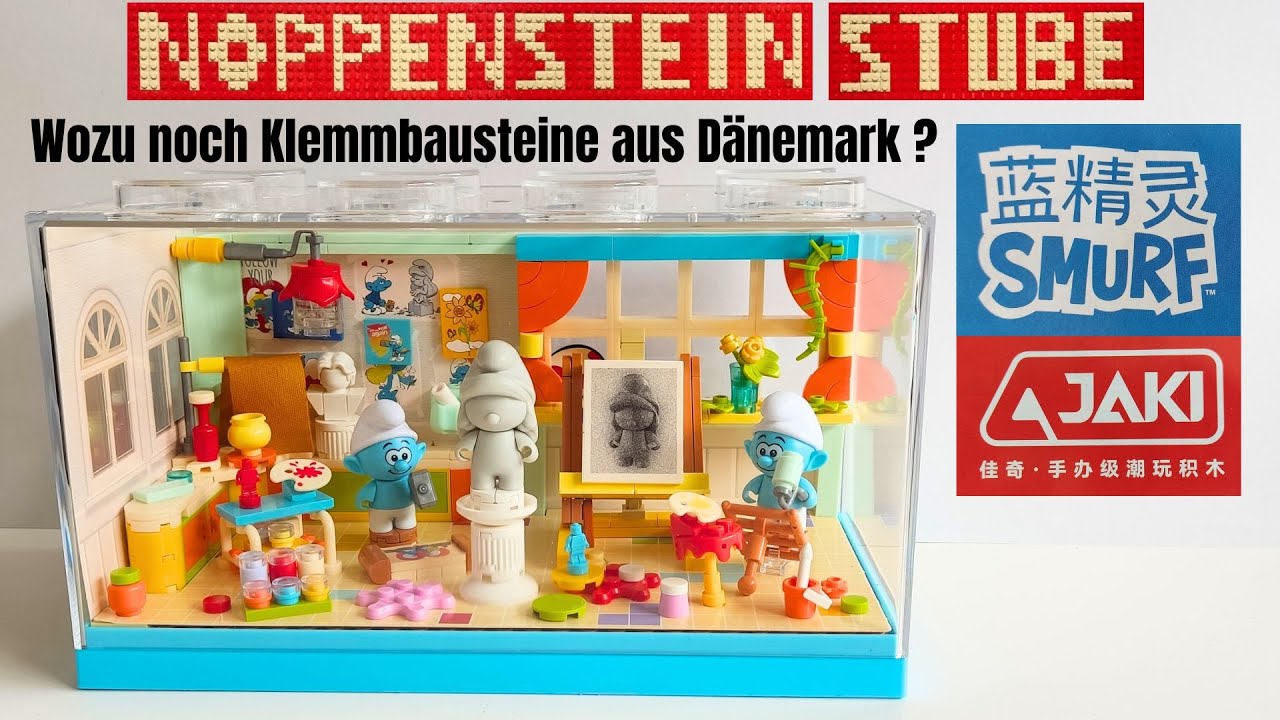 LEGO war gestern - Jaki Smurf Painting Studio Diorama - Die Schlümpfe als Klemmbaustein Set