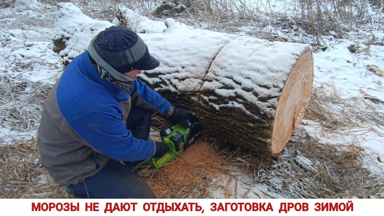 МОРОЗЫ НЕ ДАЮТ ОТДЫХАТЬ,ДАЖЕ ШИНА НА 40 НЕ СПРАВИЛАСЬ, ЗАГОТОВКА ДРОВ/ PREPARING FIREWOOD IN WINTER