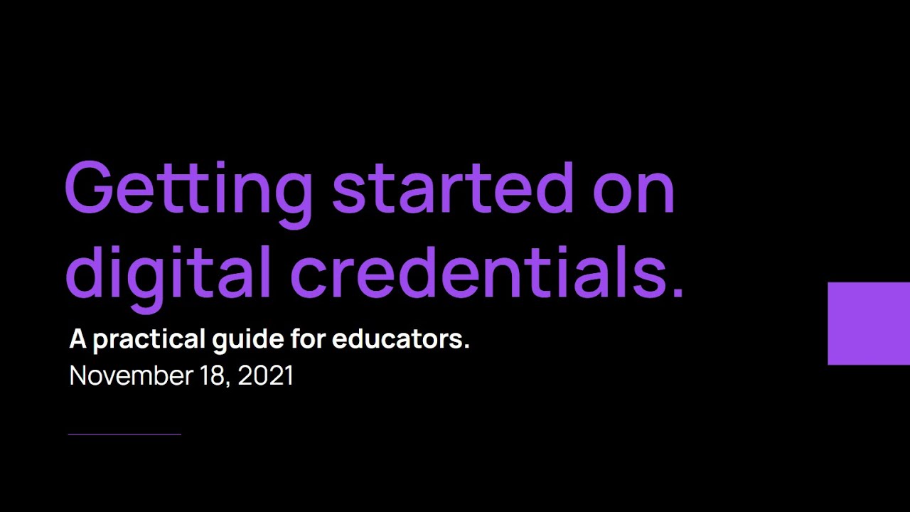 Getting started on digital credentials - Highlights