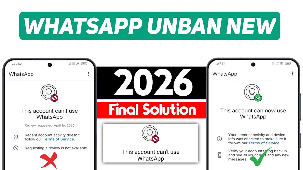 WhatsApp Ban Problem 2026 | 100% Working | This account can't use WhatsApp Problem Solution 2026