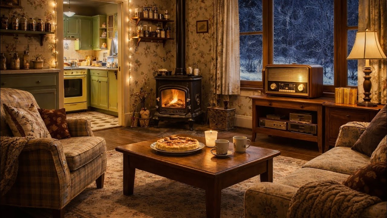 A Cozy 1930s Living Room | A Nostalgic Winter Evening