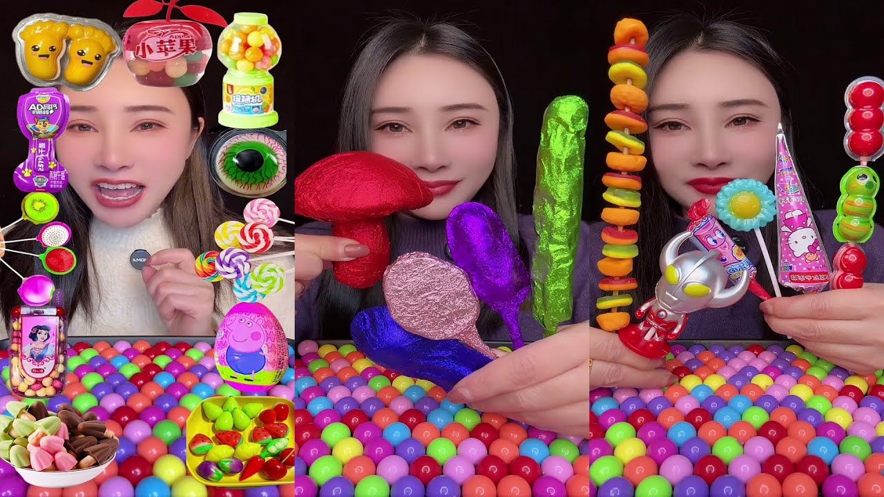ASMR Конфеты 🍬 Игрушки принцессы 👑 Забавные очки 🤓 Фруктовое желе 🍇 Клубничные лакомства 🍓 EP468