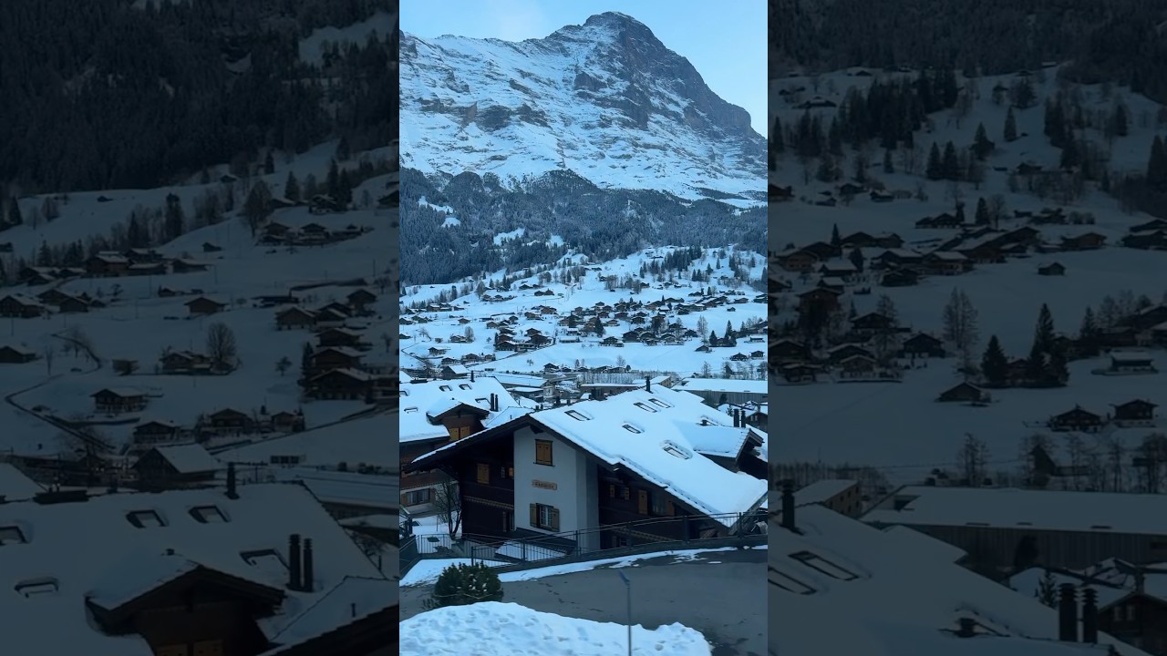 MAGICAL💫EVENING ATMOSPHERE OF GRINDELWALD 🏔️FROM A TRAIN WITH A PANORAMIC VIEW OF EIGER #ambience