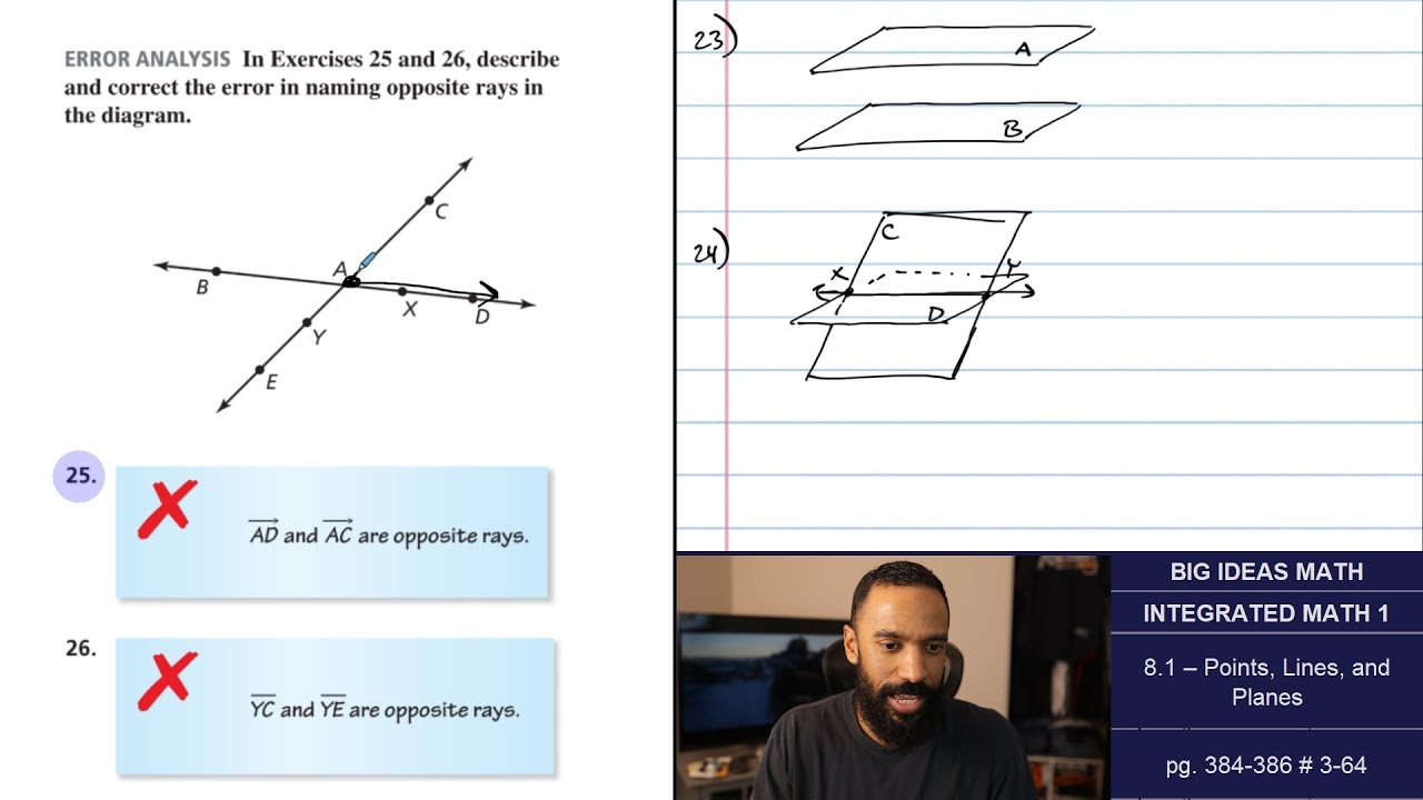 Big Ideas Math [IM1]: 8.1 - Points, Lines, and Planes (Lecture & Problem Set)