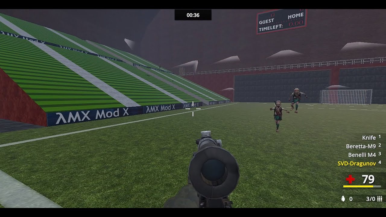 155 score in Zombie mode | Map: Football | Combat Reloaded