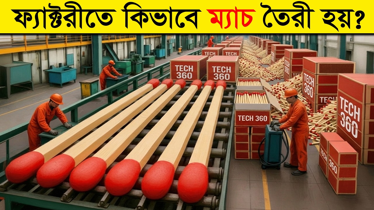 ম্যাচ ফ্যাক্টরিতে প্রতিদিন কোটি কোটি দেশলাই কীভাবে তৈরি হয় দেখুন? পুরো প্রক্রিয়া! টেক ৩৬০