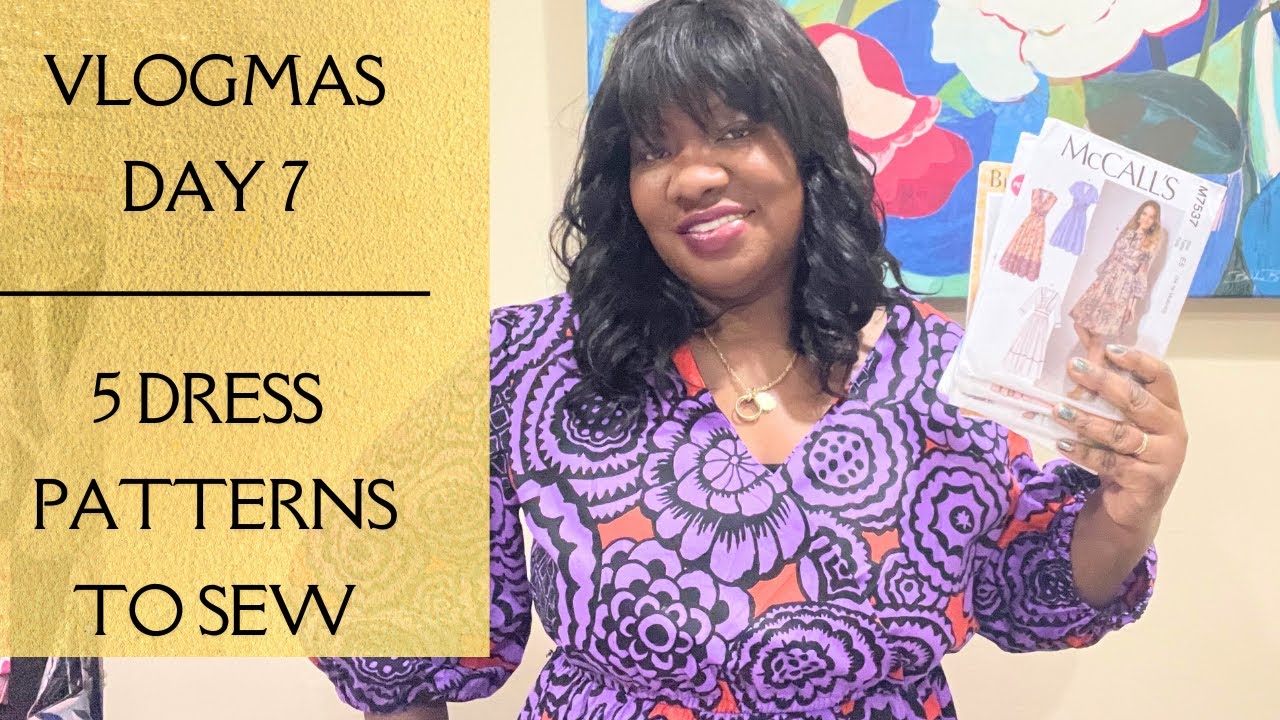 5 простых выкроек платьев для шитья с использованием хлопка Quilter's Cotton Vlogmas 2025, день 7