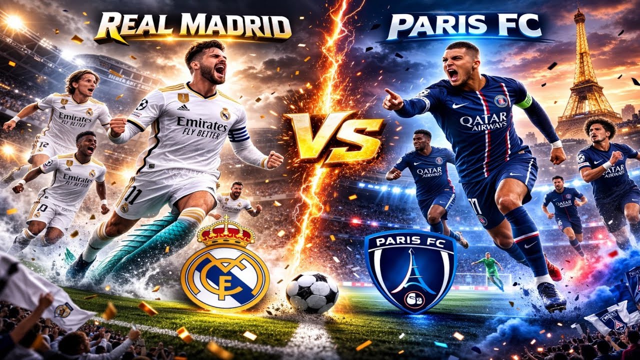 Real Madrid vs Paris FC football match.