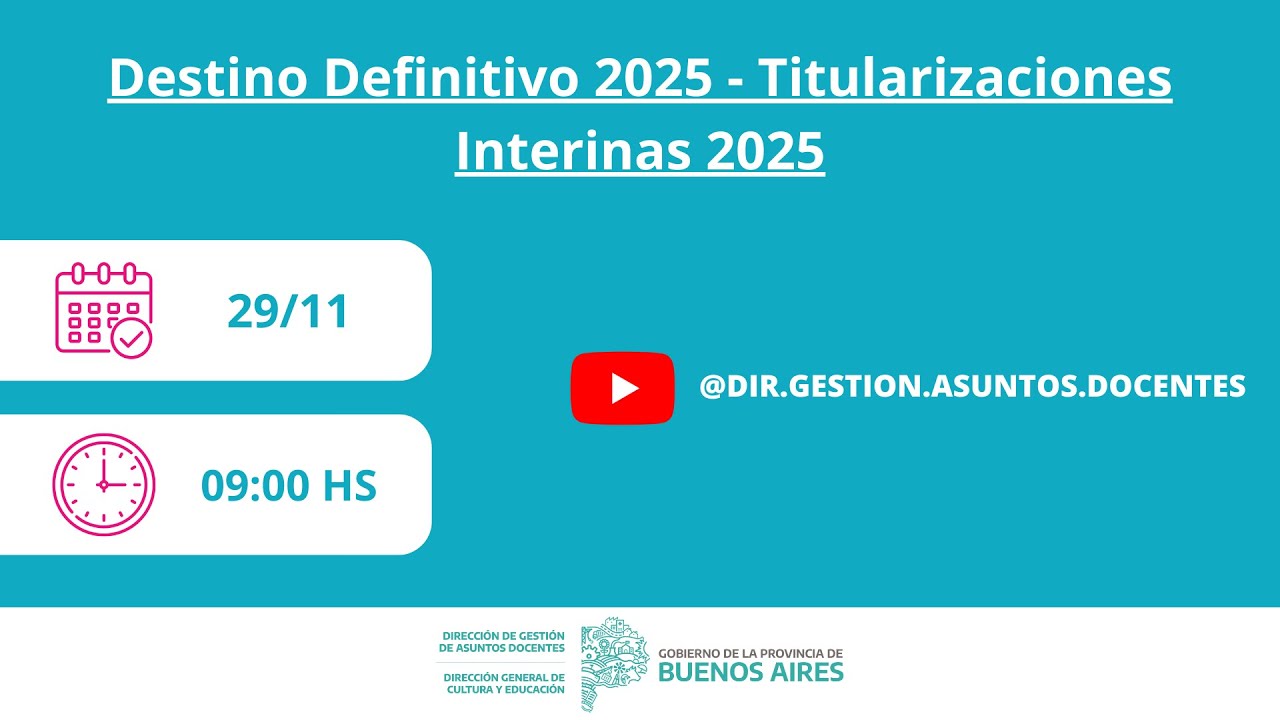 DESTINO DEFINITIVO 2025 - TITULARIZACIONES INTERINAS 2025