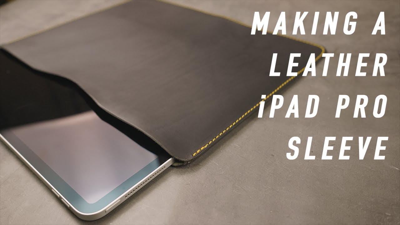 Making a Black Leather iPad Pro Sleeve | ASMR