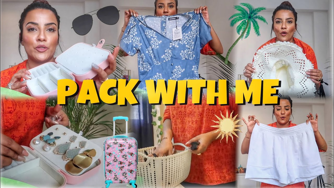 PACK With Me For Goa | Beach Dresses | Right Makeup | Hair & Skin Care | Jewellery | Hats | Bags