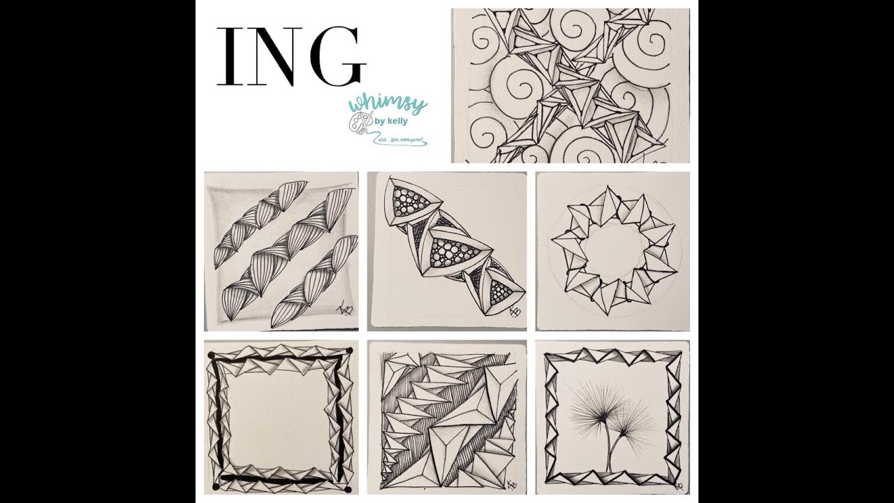 Ing (Zentangle® Pattern) drawn by Kelly Barone, CZT