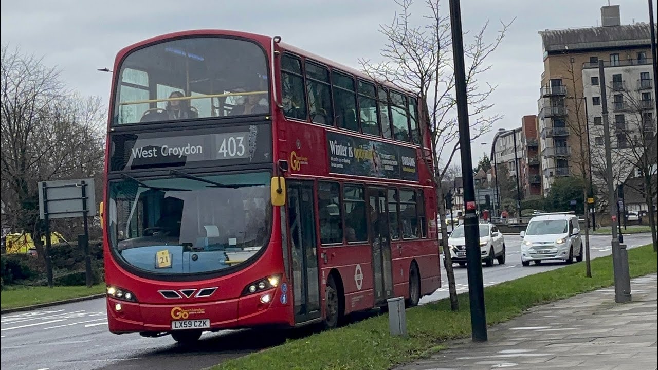 Volvo B9TL Wright Eclipse Gemini 2 GoAhead Metrobus WVL292 LX59CZK Route 403 West Croydon 