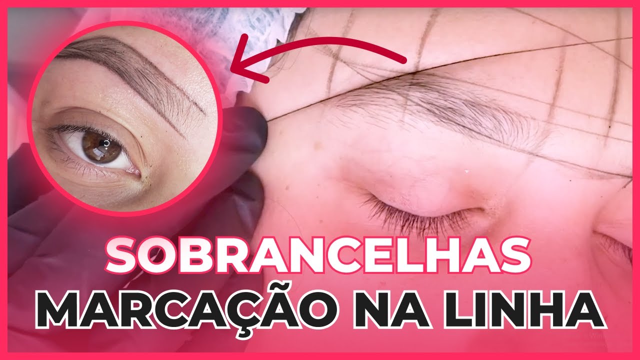 Marca&ccedil;&atilde;o na linha em design de sobrancelhas assim&eacute;tricas