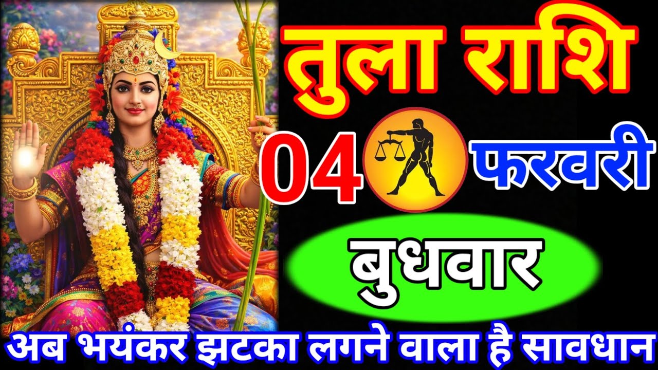 तुला राशि 04 फरवरी बुधवार// अब भयंकर झटका लगने वाला है ! सावधान // वीडियो तुरंत देखलो // Tula rashi