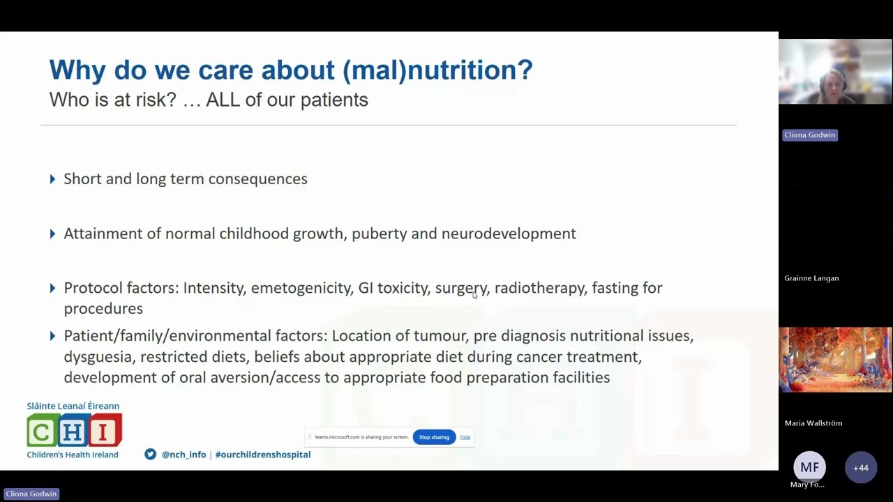 Introduction to Nutritional Monitoring in Paediatric Oncology