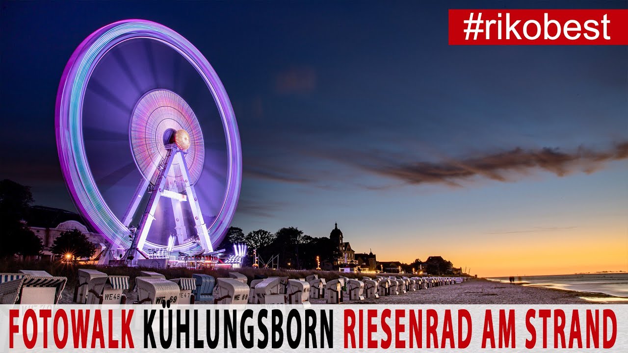 Fotowalk - Langzeitbelichtung vom mobilen Riesenrad am Strand in Kühlungsborn West an der Ostsee