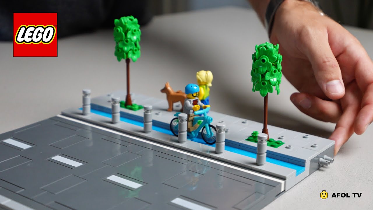 Индивидуальная сборка с новыми дорожными плитами LEGO City и велосипедной дорожкой! (Полное руков...