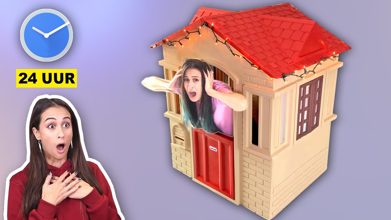 24 UUR OVERLEVEN IN EEN MINI SPEELHUIS - CHALLENGE! || Fan Friday