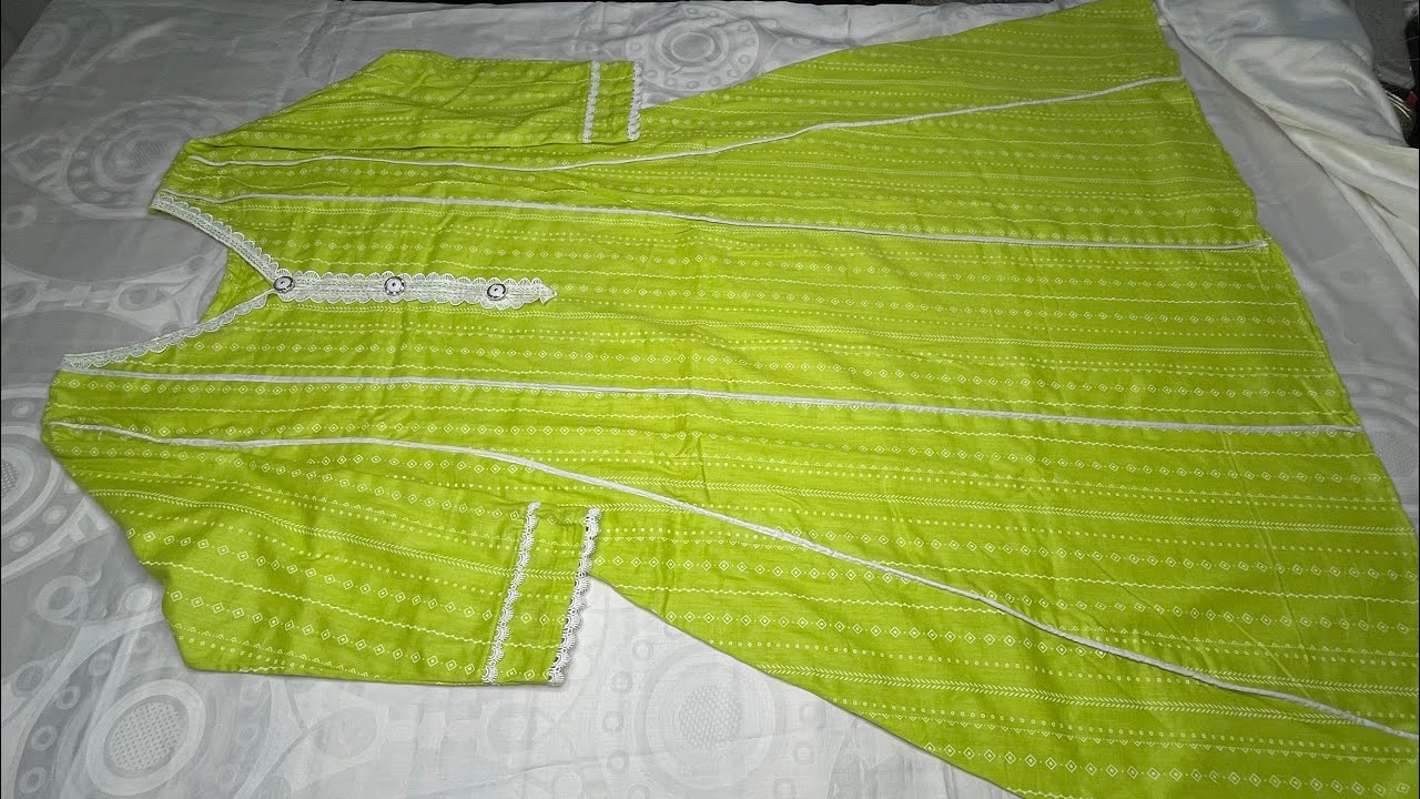 6 Panel Kurti cutting and stitching || Designer frock design/ Trendy panel frock cutting ||