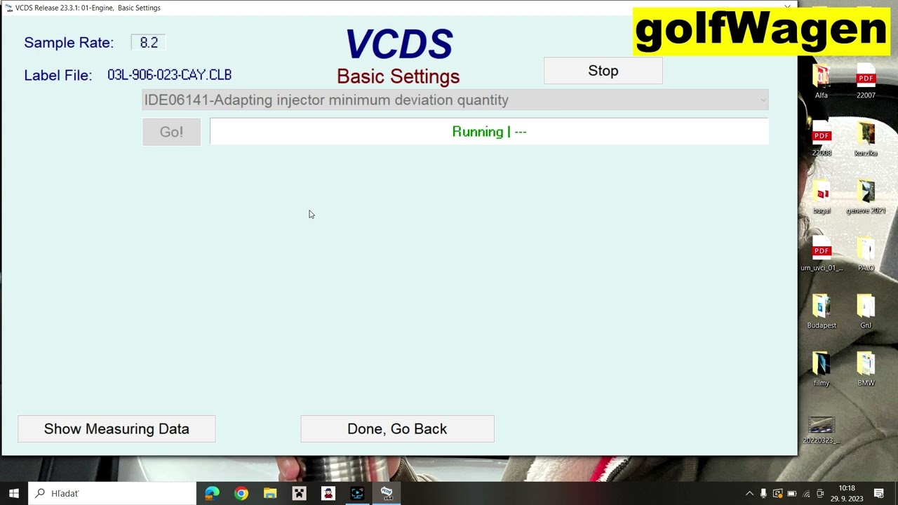 VW Golf 6 Adapting injector minimum deviation quantity