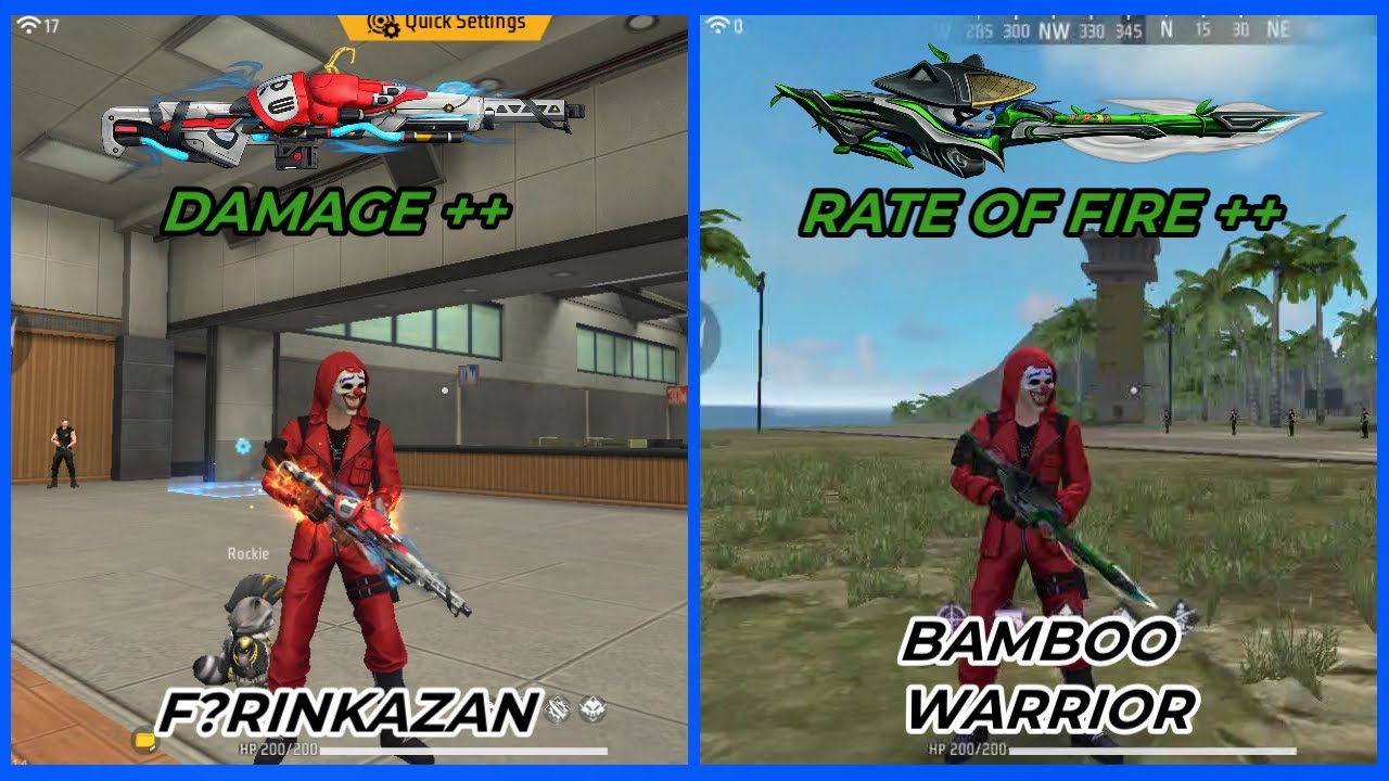 AWM VS AWM In Free Fire // Furinkazan VS Bamboo Warrior // Which AWM Gun Skin Is Best In Free Fire.